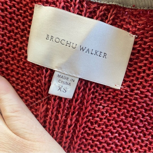 BROCHU WALKER Rhain Wrap Top in Ruby Linen $248 - Picture 6 of 7